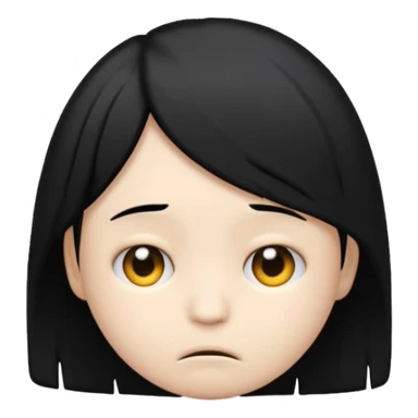 emo emoji with black hair swoped to the left sticker
