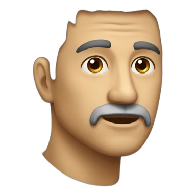 Hombre-calvo-cicatriz-en-cabeza-enfadado sticker