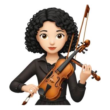 CURLY BLACK  HAIR  FEMALE VIOLINIST sticker