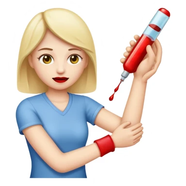 Emoji getting blood test in arm sticker