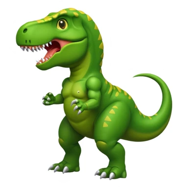 t-rex with muscular arms, emoji style sticker