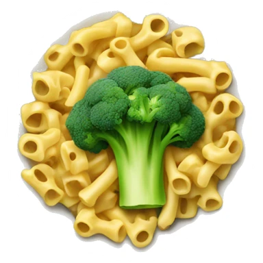dish with macaroni and pieces of broccoli sticker