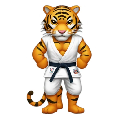 Tiger with evil face   jiu jitsu with his arms crossed sticker