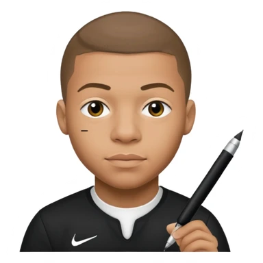 Mbappe met stift die een handtekening schrijft sticker