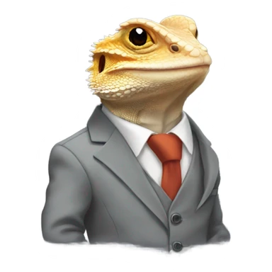 Bearded dragon wearing a suit sticker