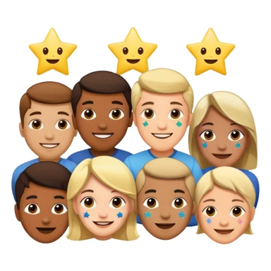 people with star stickers on their faces sticker