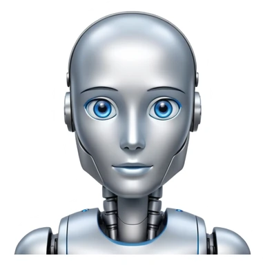 humanoid robot, kind face sticker