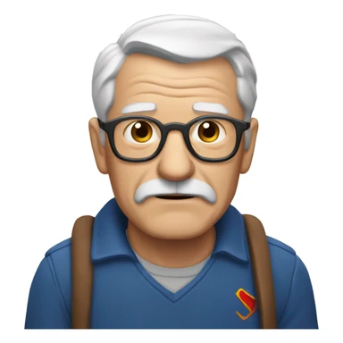 old man super man sticker