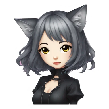 Edgy Kawaii Cute Cool Beautiful Elegant Pretty Anime Gothic Catgirl sticker