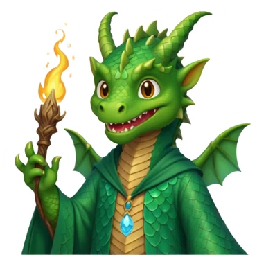 A dragon wearing wizard robes, casting a spell with a curious grin, portrait, bust up sticker