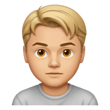 young Leonardo DiCaprio emoji in casual 90s fashion with playful look sticker