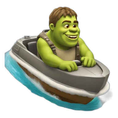 shrek as a speedboat sticker