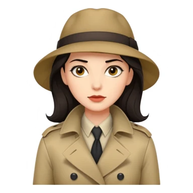 trençkotlu kadın koyu saçlı dedektif  sticker