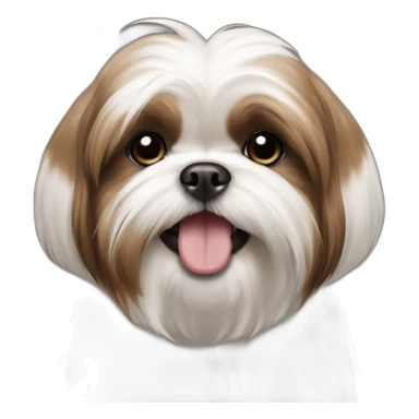 Shihtzu dog brown and white happy sticker