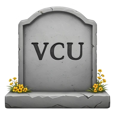 Tombstone with VCU written on it sticker