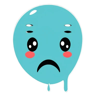 Crying face with tears sticker