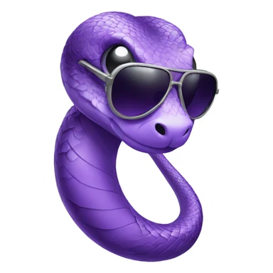 Purple snake with aviator sunglasses sticker