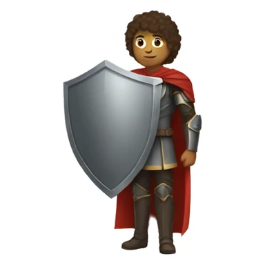 A person with a shield sticker