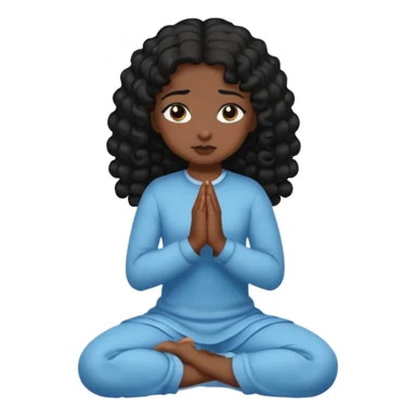 girl praying on knees curls black sticker