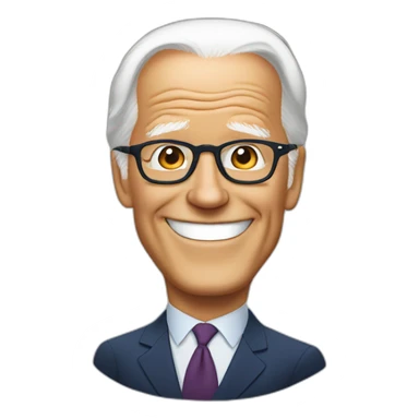 Joe Biden smiling with glasses on sticker