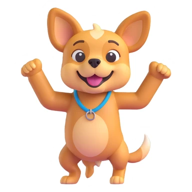 dancing dog 3D emoji style sticker