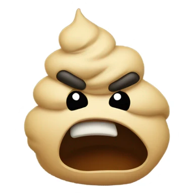 A poo with a angry face sticker
