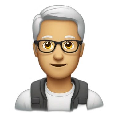man with rectangular transparent glasses sticker
