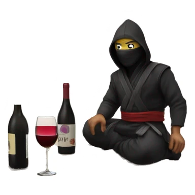 A ninja drinking some wine on a pier sticker