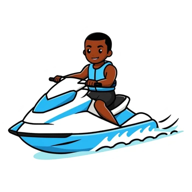 black man on a jet ski sticker