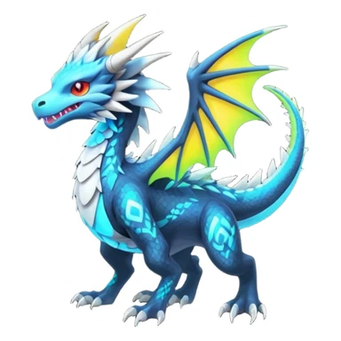 Neon Vibrant Pulsating Trail-glowing Chromatic Trico-Silvally-Dragon-fusion-hybrid sticker