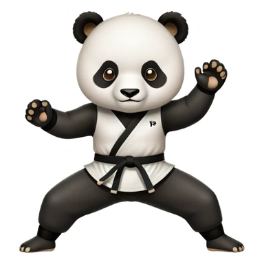 panda performing martial arts sticker