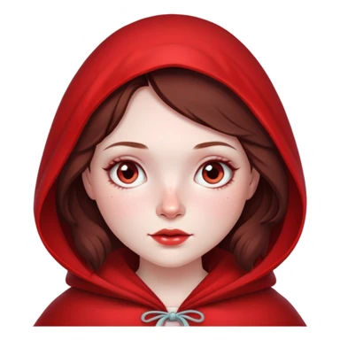 Little red riding hood, pale skin with freckles dark brown hair sticker
