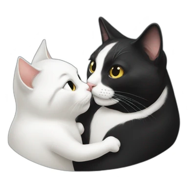 tuxedo cat kissing sticker