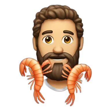 Fried shrimp men with beard sticker