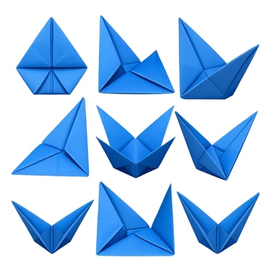 Blue origami sticker