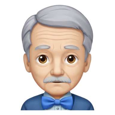 old man tied with blue bow sticker