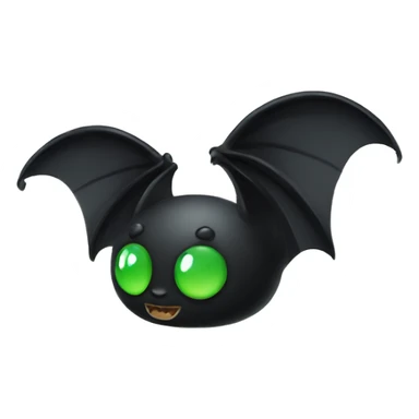 Black bat green wings sticker