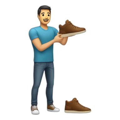 Cliente recibiendo zapatos de cuero sticker