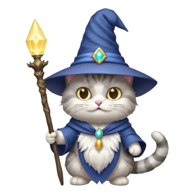 Cat wizard sticker
