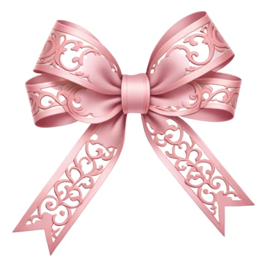 rococo regency ribbon pastel pink sticker