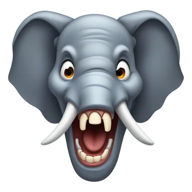 Mean scary elephant snarling with teeth  sticker