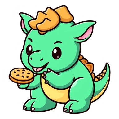 Triceratops eating a cookie sticker