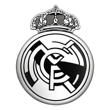 real madrid logo black and white sticker