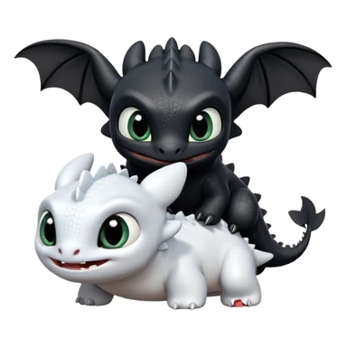 toothless and light fury sticker