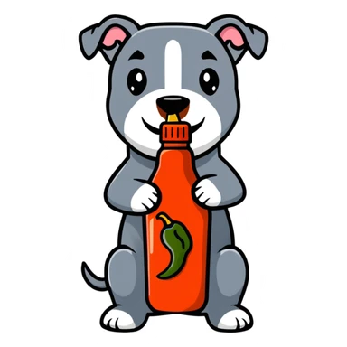 Grey pitbull hot sauce  sticker