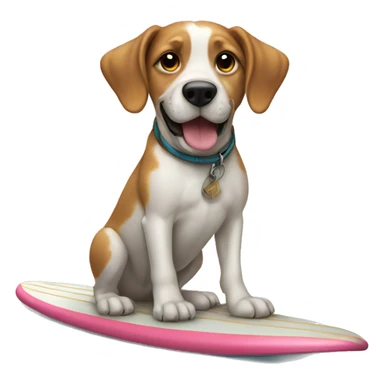 Dog on a surfboard sticker