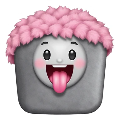 Dryer lint with a tongue laughing  sticker
