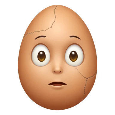 À White egg with human features sticker