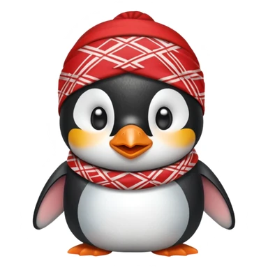 cute penguin with a red bandana sticker