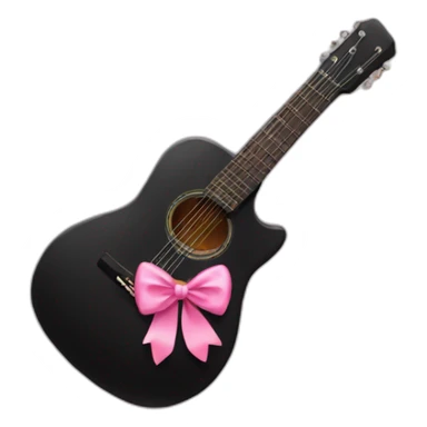 Black guitar with a coquette pink bow  sticker